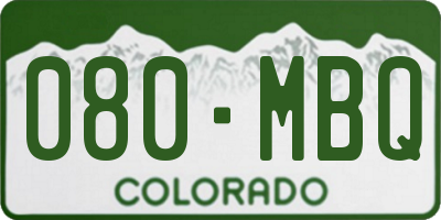 CO license plate 080MBQ
