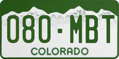 CO license plate 080MBT