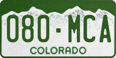 CO license plate 080MCA