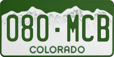 CO license plate 080MCB