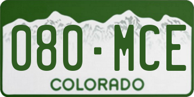 CO license plate 080MCE