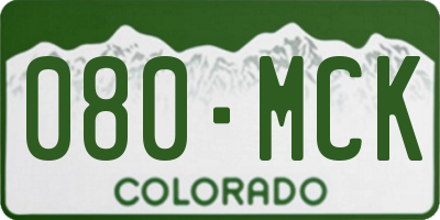 CO license plate 080MCK