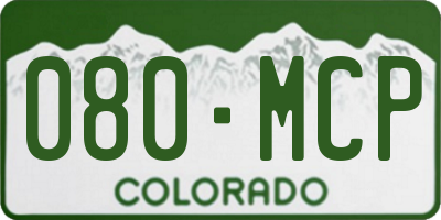 CO license plate 080MCP