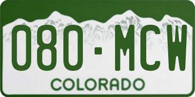CO license plate 080MCW