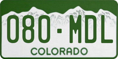 CO license plate 080MDL