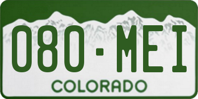 CO license plate 080MEI