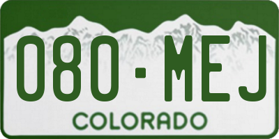 CO license plate 080MEJ