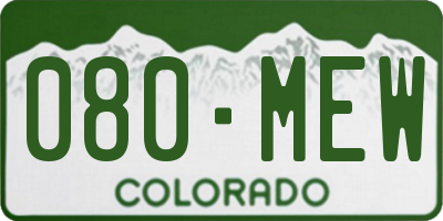 CO license plate 080MEW