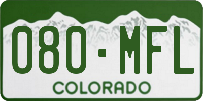 CO license plate 080MFL