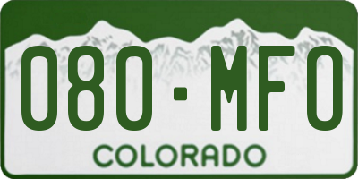 CO license plate 080MFO