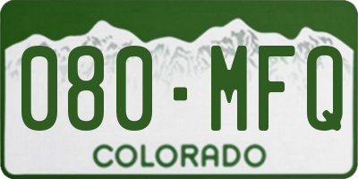 CO license plate 080MFQ