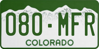 CO license plate 080MFR
