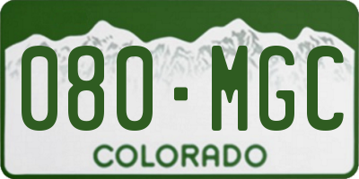 CO license plate 080MGC