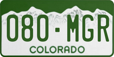 CO license plate 080MGR