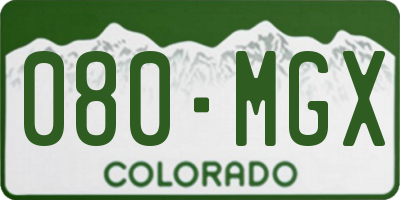 CO license plate 080MGX