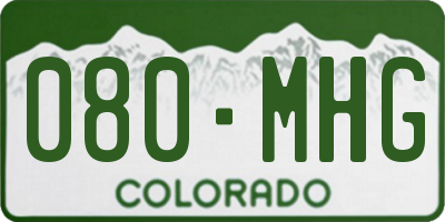 CO license plate 080MHG