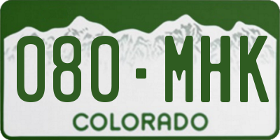CO license plate 080MHK