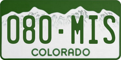 CO license plate 080MIS