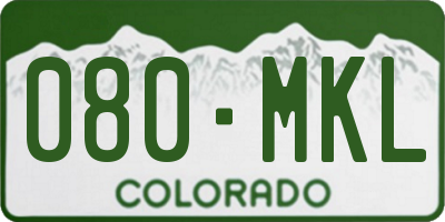 CO license plate 080MKL