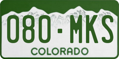 CO license plate 080MKS