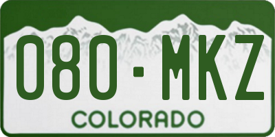 CO license plate 080MKZ