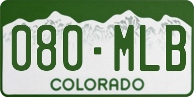 CO license plate 080MLB