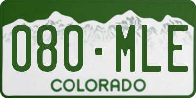 CO license plate 080MLE
