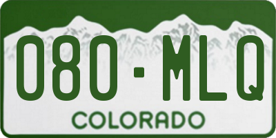 CO license plate 080MLQ
