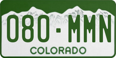 CO license plate 080MMN