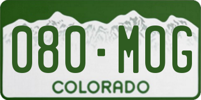 CO license plate 080MOG