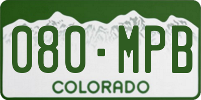 CO license plate 080MPB