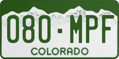 CO license plate 080MPF