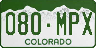 CO license plate 080MPX