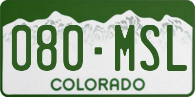 CO license plate 080MSL