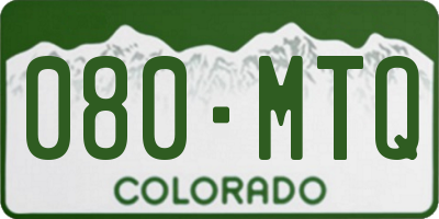 CO license plate 080MTQ