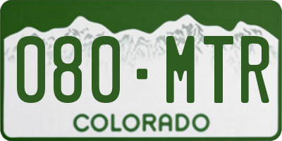 CO license plate 080MTR