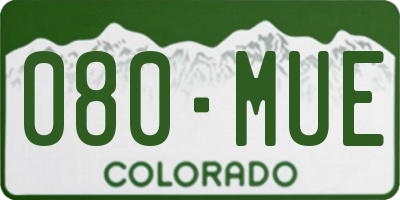 CO license plate 080MUE