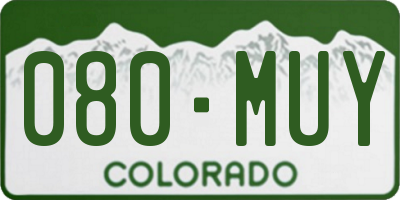 CO license plate 080MUY
