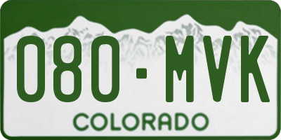 CO license plate 080MVK