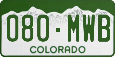 CO license plate 080MWB