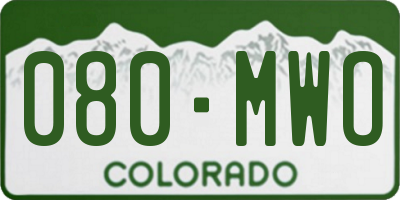 CO license plate 080MWO