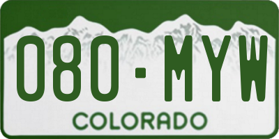 CO license plate 080MYW