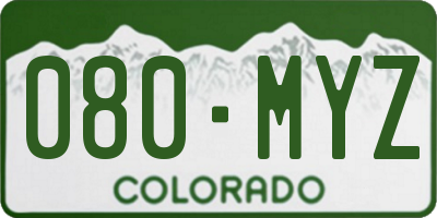 CO license plate 080MYZ