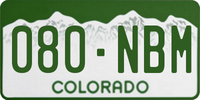 CO license plate 080NBM