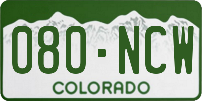 CO license plate 080NCW
