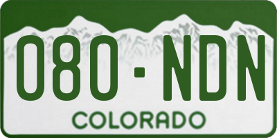 CO license plate 080NDN