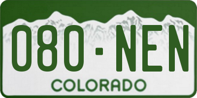 CO license plate 080NEN