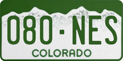 CO license plate 080NES