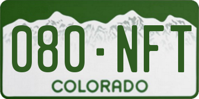 CO license plate 080NFT