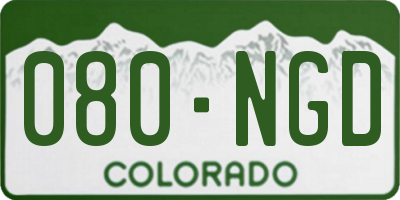 CO license plate 080NGD